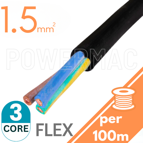 1.5mm 3C Rubber Flexible Copper Cable H07RNF