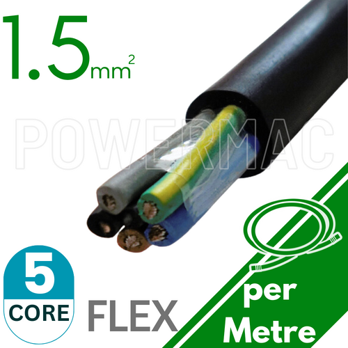 1.5mm 5C Rubber Flexible Copper Cable H07RNF