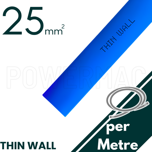 25mm - 12.5mm Blue Thin Wall Heat Shrink - 1m Length