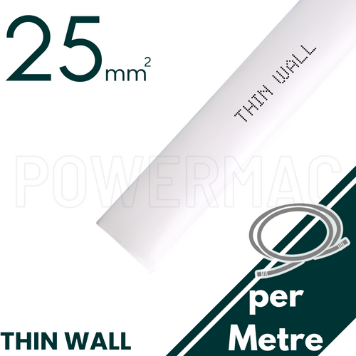 25mm - 12.5mm White Thin Wall Heat Shrink - 1m Length