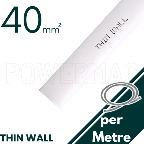 40mm - 20mm White Thin Wall Heat Shrink - 1m Length