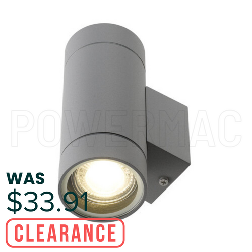 Aluminium Exterior Wall Up/Down Two Light, 12w Silver - Excl. Globe
