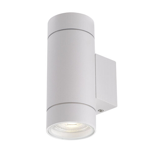 ALUMINIUM EXTERIOR WALL UP/DOWN TWO LIGHT, 12W WHITE - EXCL. GLOBE