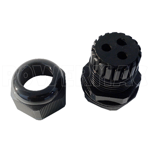 25mm Nylon Multi-hole Cable Gland - 3 x 5.0mm Holes