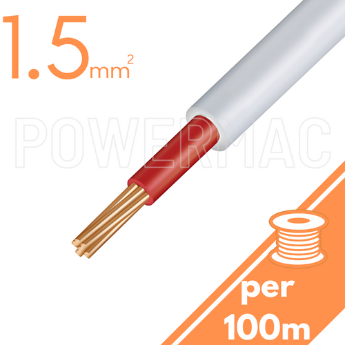 1.5mm 1C SDI Red/White PVC/PVC  450/750V