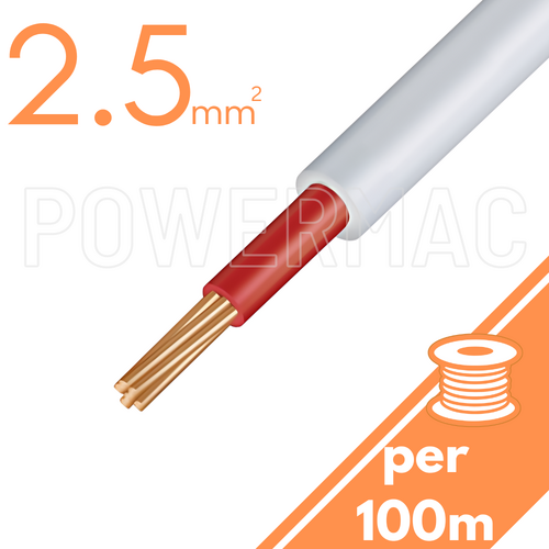 2.5mm 1C SDI Red/White PVC/PVC  450/750V