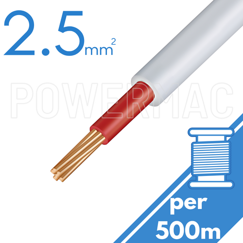2.5mm 1C SDI Red/White PVC/PVC  450/750V