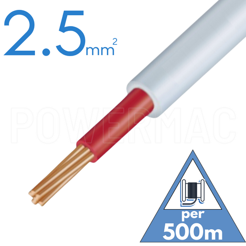 2.5mm 1C SDI Red/White PVC/PVC  450/750V