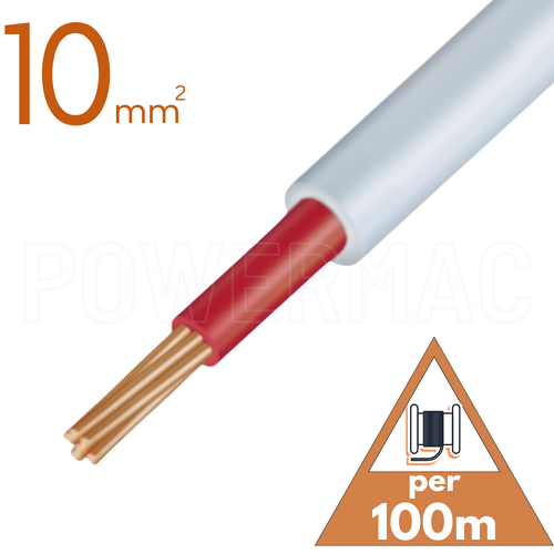 10mm 1C SDI Red/White PVC/PVC 450/750V