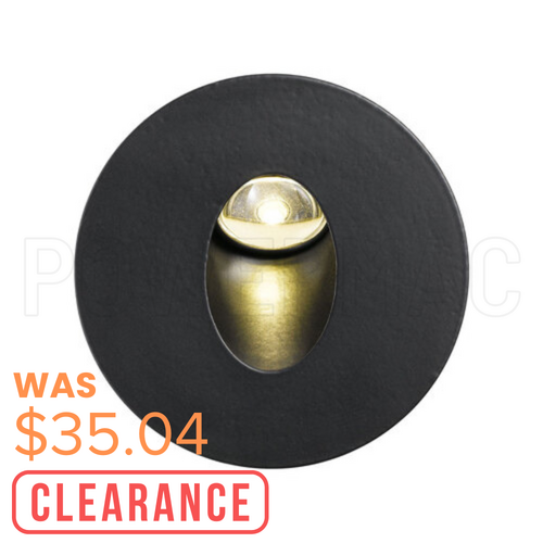 LED Recess Interior Wall Light, 3W Round 4000k + Snap Black