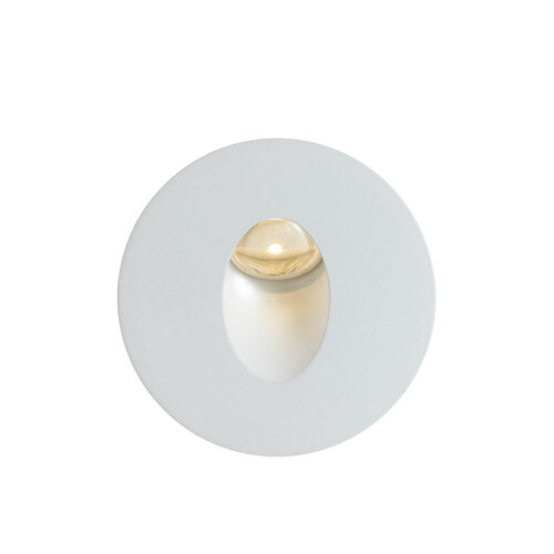LED Recess Interior Wall Light, 3W Round 4000k + Snap White