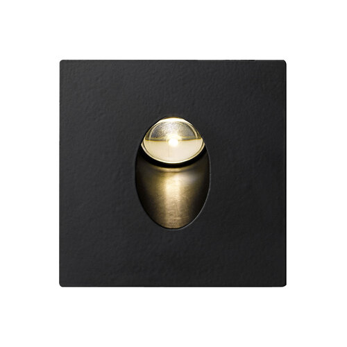 LED Recess Interior Wall Light, 3W Square 4000k + Snap Black