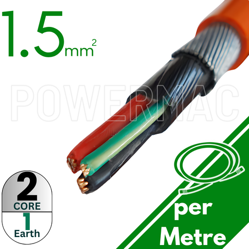 1.5mm 2C+E Steel Wire Armoured Cable PVC/PVC/SWA/PVC 1kV