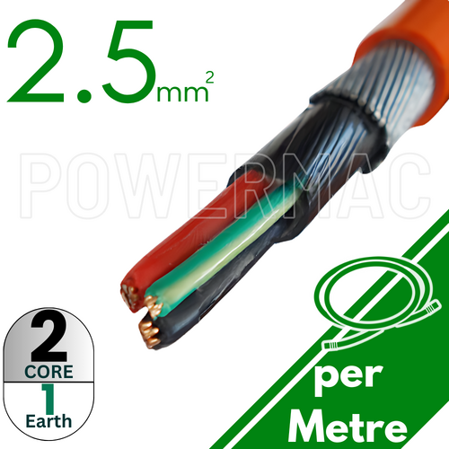 2.5mm 2C+E Steel Wire Armoured Cable PVC/PVC/SWA/PVC 1kV