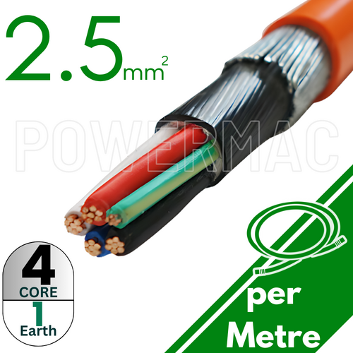 2.5mm 4C+E Steel Wire Armoured Cable PVC/PVC/SWA/PVC 1kV