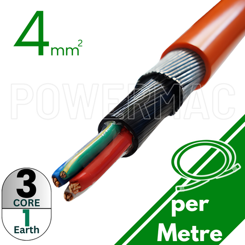 4mm 3C+E Steel Wire Armoured Cable PVC/PVC/SWA/PVC 1kV