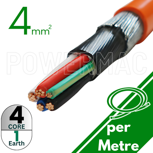 4mm 4C+E Steel Wire Armoured Cable PVC/PVC/SWA/PVC 1kV