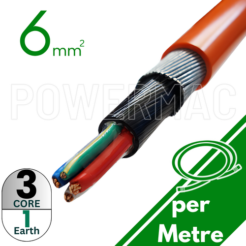 6mm 3C+E Steel Wire Armoured Cable PVC/PVC/SWA/PVC 1kV