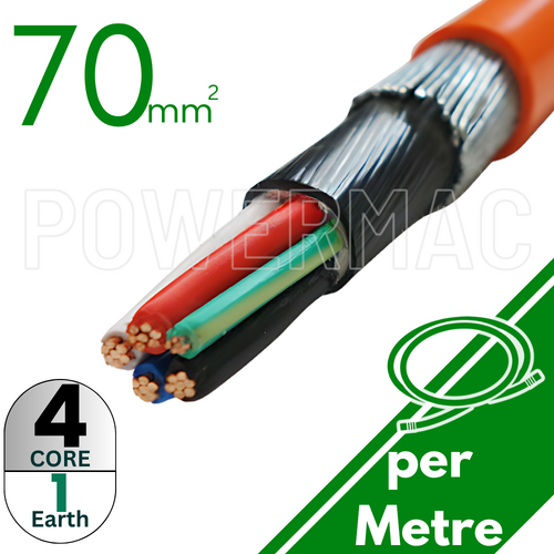 70mm 4C+E Steel Wire Armoured Cable PVC/PVC/SWA/PVC 1kV
