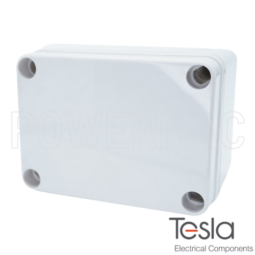 Tesla 80mm x 110mm x 70mm Polycarbonate Enclosure with Lid + Internal Mounting Plate - Grey