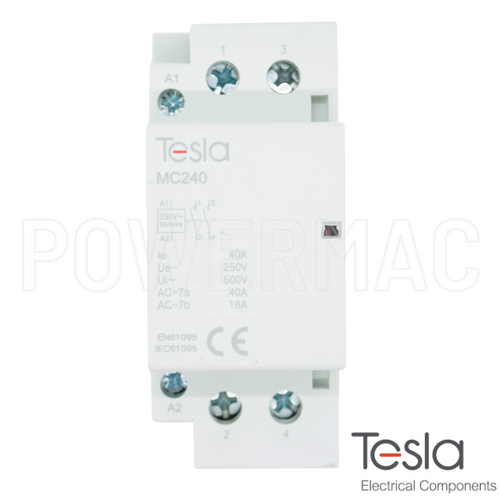 Tesla 2 Pole 40A 240V Modular Contactor N/O