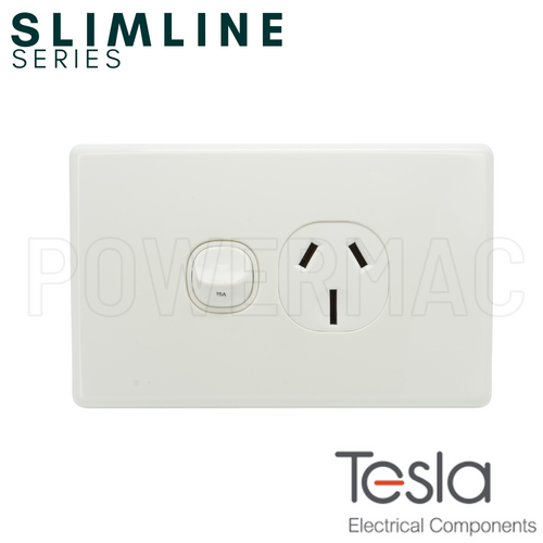 Tesla Single GPO 15A - Slimline Series