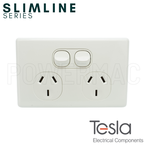 Tesla Double GPO - Slimline Series