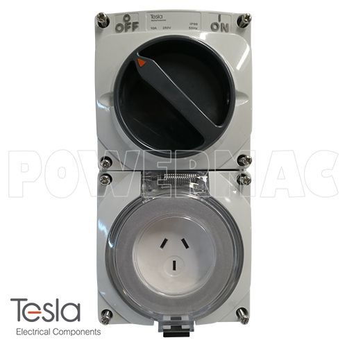 COMBINATION SWITCHED OUTLET 3 PIN 10A-15A FLAT