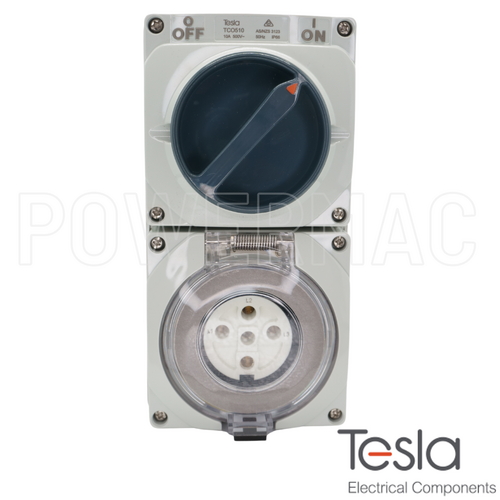 COMBINATION SWITCHED OUTLET 5PIN 10A-50A ROUND