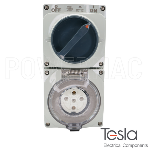Tesla Combination Switched Outlet 5 Pin 10A Round