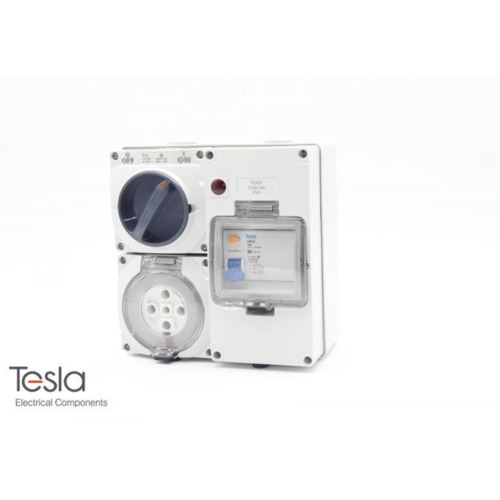 Tesla RCD Protected 5 Pin 10A Combination Switched Outlet