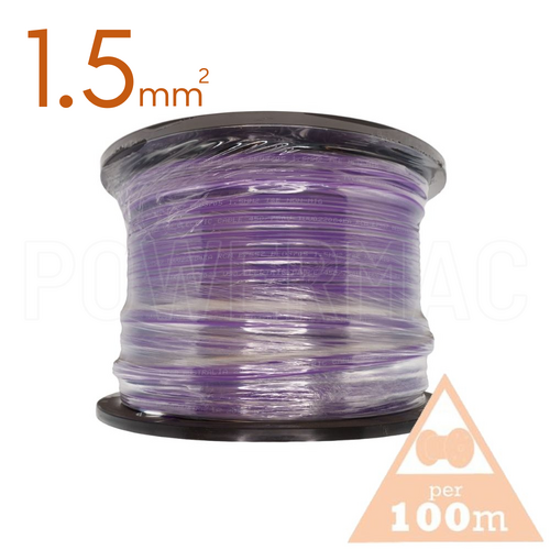 1.5mm 2C+E Flat Cable 450/750 V-90 - Purple Sheath
