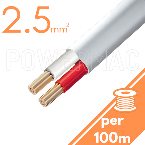 2.5mm 2C Twin Active Cable Red/White 450/750 V-90