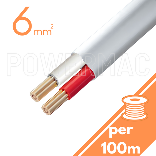 6mm 2C Twin Active Cable Red/White 450/750 V-90
