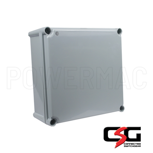 280mm x 280mm x 130mm IP65 Polycarbonate Weatherproof Adaptable Enclosure with Mounting Kit - Grey