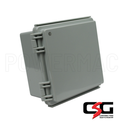 IP65 Weatherproof Enclosure 150mm x 150mm x 90mm Grey Hinged Cover Lockable
