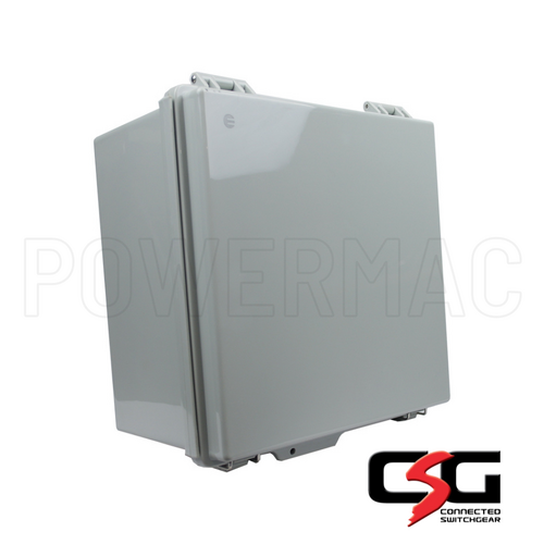 IP65 Weatherproof Enclosure 300mm x 300mm x 180mm Grey Hinged Cover Lockable