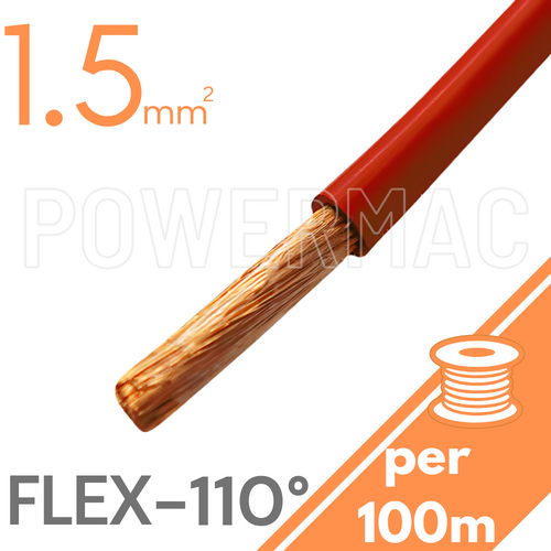 1.5mm Tinned Flexible Copper 110°C Red