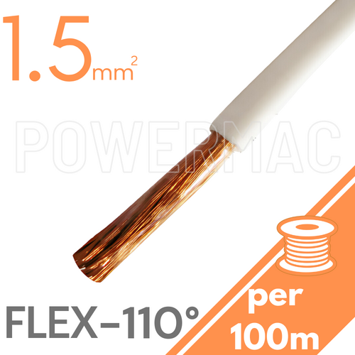 1.5mm Tinned Flexible Copper 110°C White