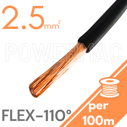 2.5mm Tinned Flexible Copper 110°C Black