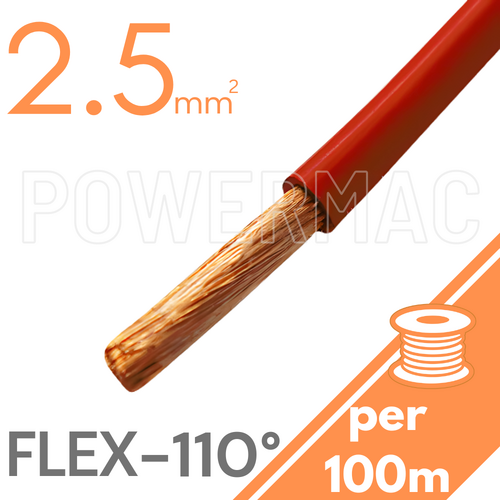 2.5mm Tinned Flexible Copper 110°C Red
