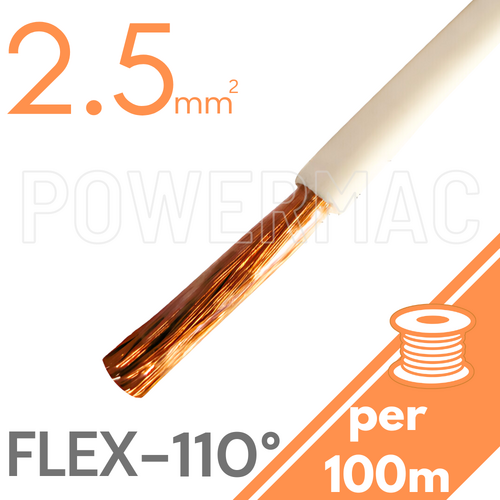 2.5mm Tinned Flexible Copper 110°C White