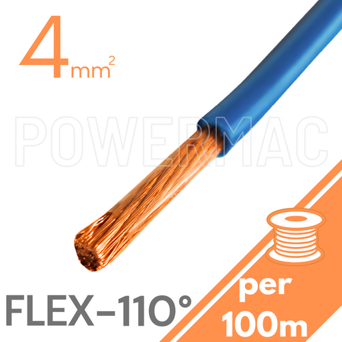 4mm Tinned Flexible Copper 110°C Blue