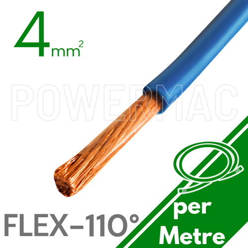 4mm Tinned Flexible Copper 110°C Blue
