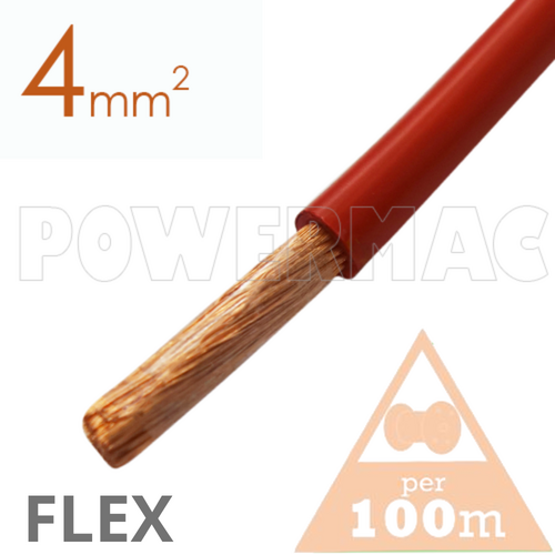 4mm Tinned CU Flex 110 Degree Red
