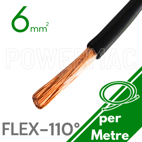 6mm Tinned Flexible Copper 110°C Black