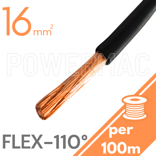 16mm Non Tinned CU Flex 110 Degree Black