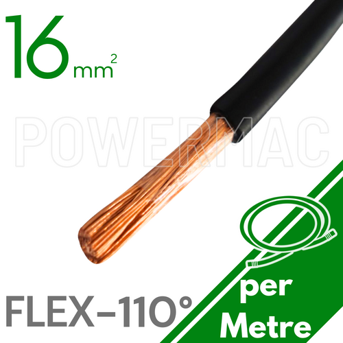 16mm Non Tinned Flexible Copper 110°C Black
