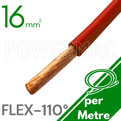 16mm Non Tinned Flexible Copper 110°C Red