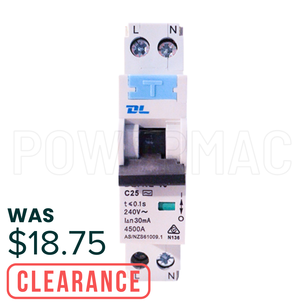 RCBO 1 Pole 4.5kA 25 Amp